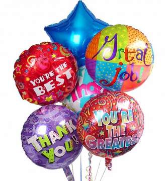 Balloon Bouquet - 6 Foil Helium Balloons