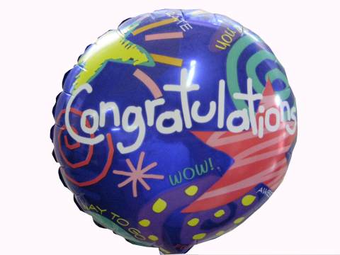 Congratulations Stick Foil Balloon