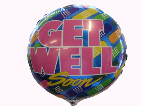 Get Well Soon Foil Stick Balloon