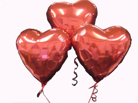 Bunch of Love Heart Helium Balloons