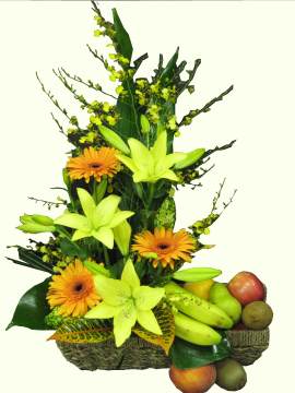 Flowers and Fruit Basket