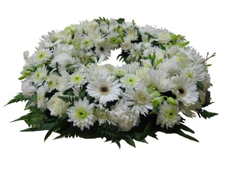 Mixed Seasonal Flowers Funeral Wreath
