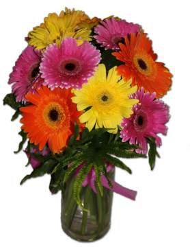 Mothers Day Gerbera Bouquet in Glass Vase